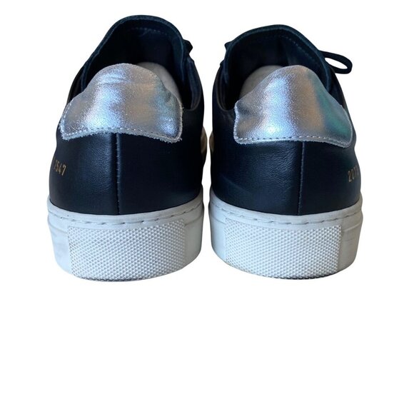 Common Projects‎ Achilles Black Leather Sneakers Women's Sz 41 Designer Luxury - Picture 4 of 10